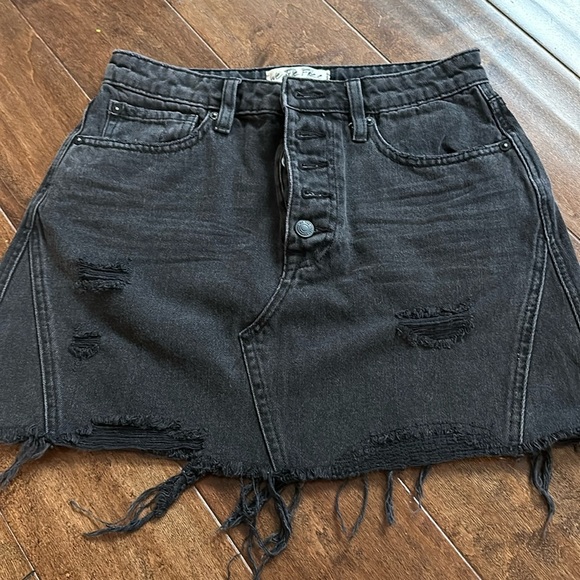 worn once free people jean skirt - Picture 1 of 4